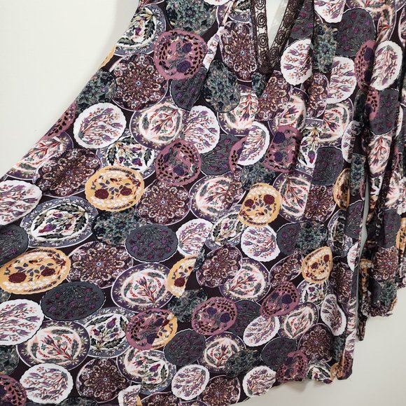 Umgee boho oversized short dress / tunic top V cut out back woman's size medium - Picture 8 of 12